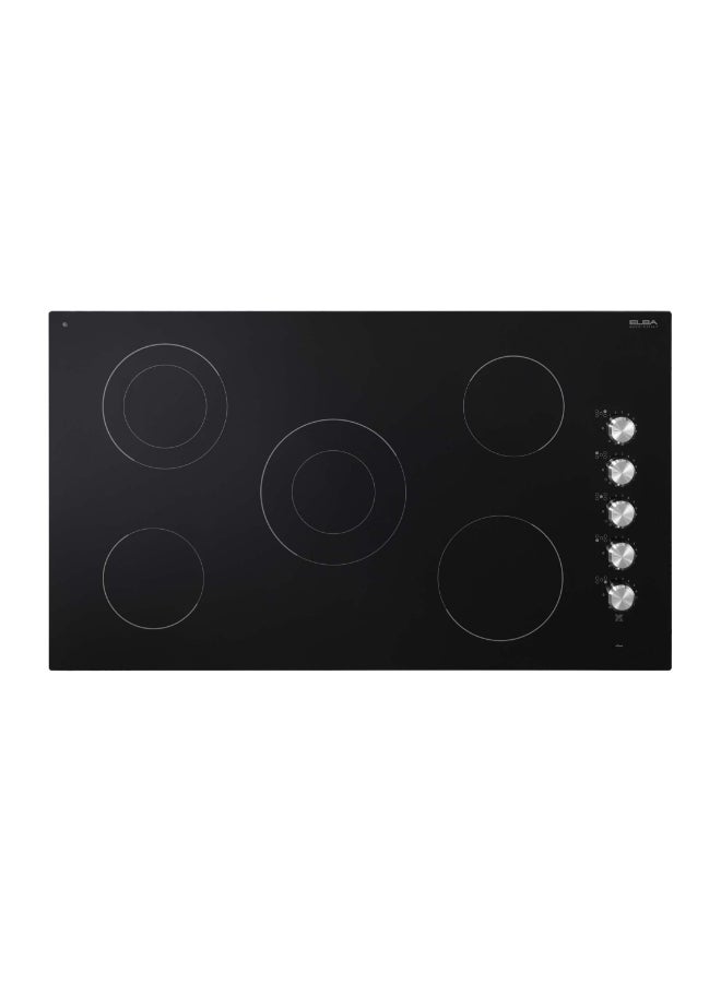 ELBA Built-In Ceramic Hob 90 Cm, 5 Zone Cooktop, Black Glass - Image 1