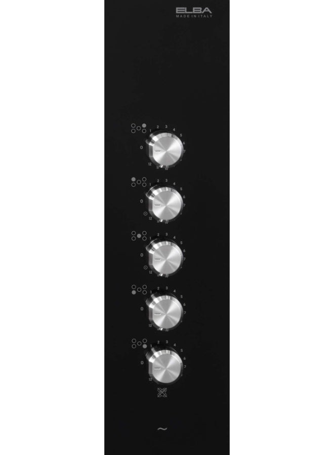 ELBA Built-In Ceramic Hob 90 Cm, 5 Zone Cooktop, Black Glass - Image 3