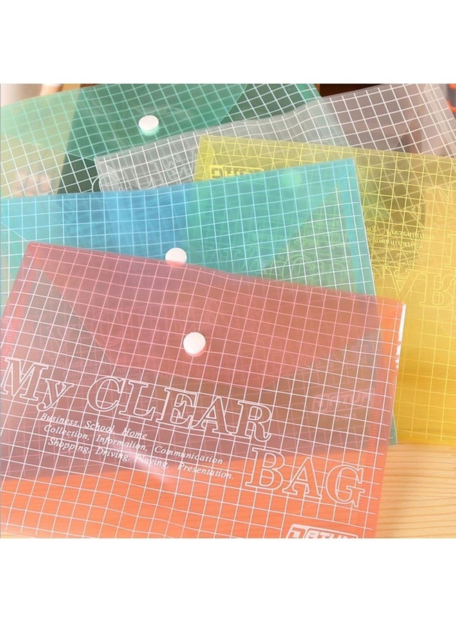MOMENT 12 Pack Plastic Envelopes,A4 Size File Folder with Button Snap Closure for Documents, Reusable Clear file folders Plastic File Bag Poly Filling Envelopes, A4 Size (Assorted-New) - Image 3