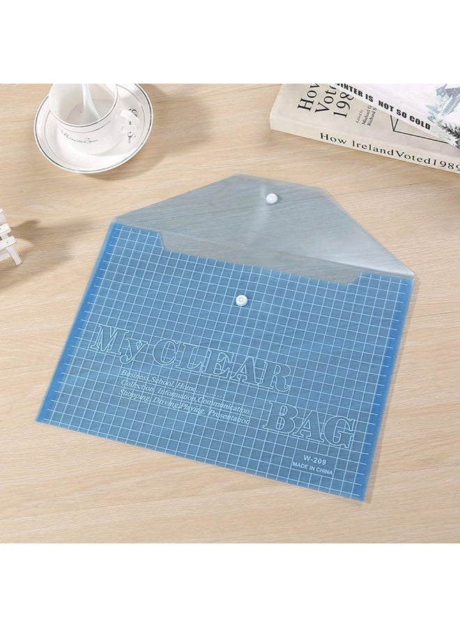 MOMENT 12 Pack Plastic Envelopes,A4 Size File Folder with Button Snap Closure for Documents, Reusable Clear file folders Plastic File Bag Poly Filling Envelopes, A4 Size (Assorted-New) - Image 2