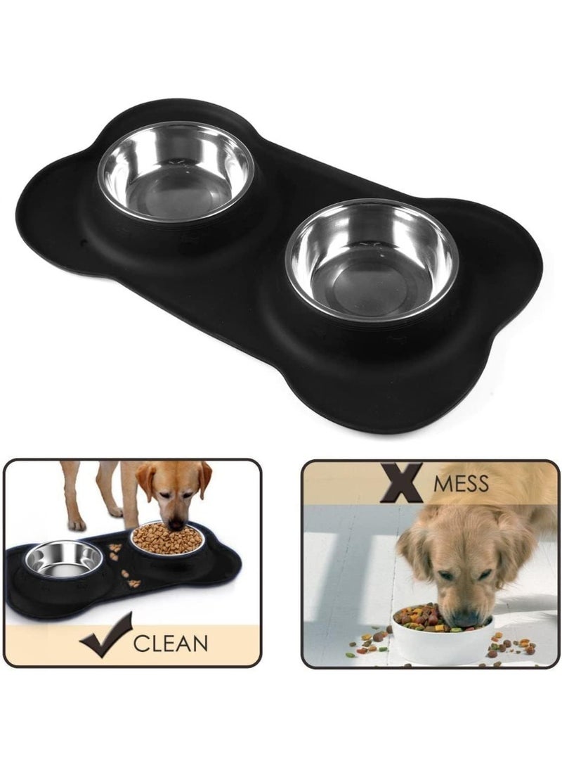 اي 2 سي وعاء حيوان أليف من الفولاذ المقاوم للصدأ S2C، وعاء طعام وماء مضاد للانزلاق للقطط، ملحقات القطط، صحن القط، وعاء طعام للكلاب، ملحقات الكلاب (الحجم الصغير) - Image 5