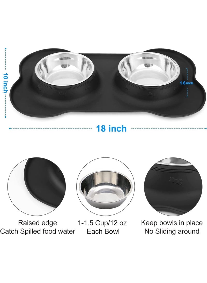 اي 2 سي وعاء حيوان أليف من الفولاذ المقاوم للصدأ S2C، وعاء طعام وماء مضاد للانزلاق للقطط، ملحقات القطط، صحن القط، وعاء طعام للكلاب، ملحقات الكلاب (الحجم الصغير) - Image 3