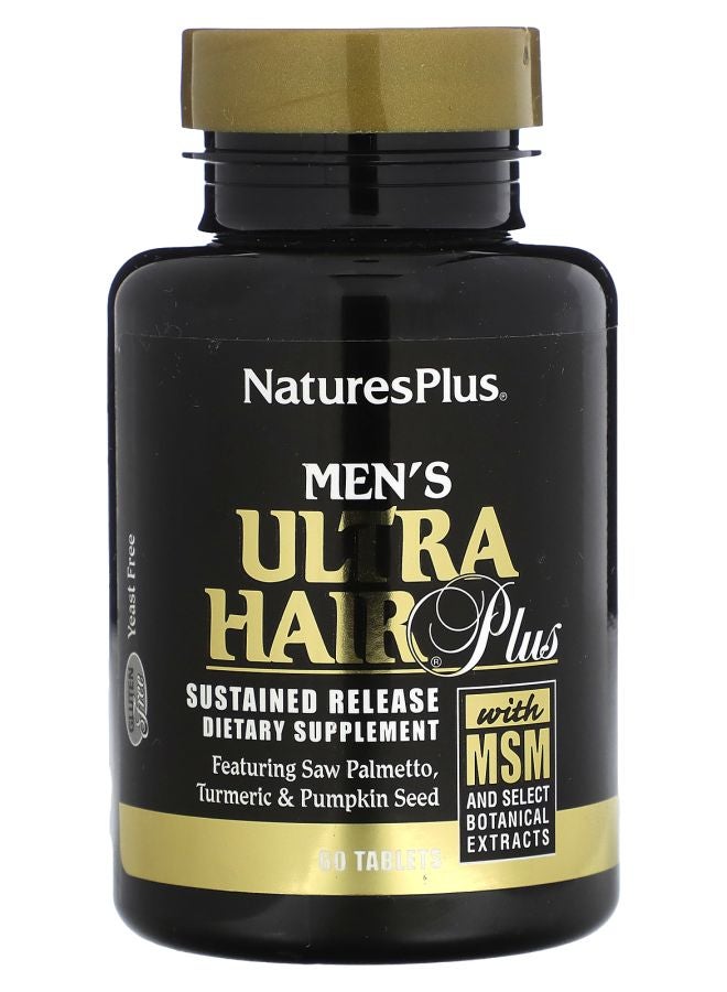 NaturesPlus حبوب شعر الرجال الفائقة مع MSM ومستخلصات نباتية مختارة 60 قرص