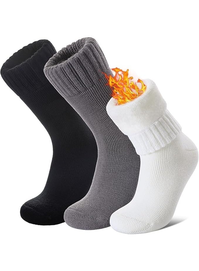 RATSAW 3 Pairs Wool Socks Thermal Socks For Men Women Warm Winter Extra Thick Insulated Crew Boot Socks Cold Weather Heated Ski Sock - Image 1