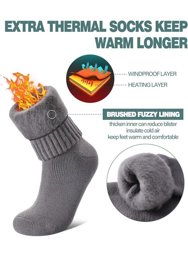 RATSAW 3 Pairs Wool Socks Thermal Socks For Men Women Warm Winter Extra Thick Insulated Crew Boot Socks Cold Weather Heated Ski Sock - Image 2