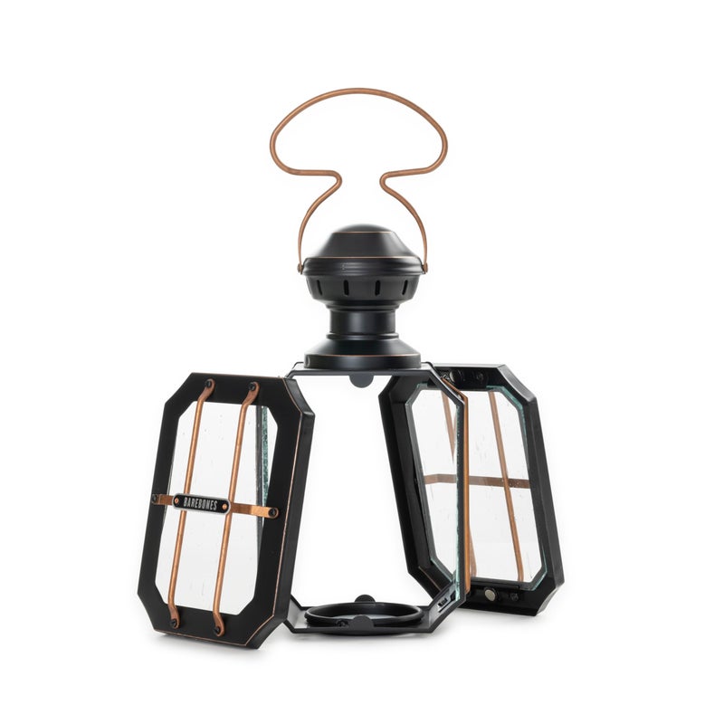 Barebones Box Candle Lantern â€“ Vintage Steel & Glass Lantern for Indoor & Outdoor Use â€“ Magnetic Doors, Hanging Handle & Replaceable Windows for Patio, Garden & Home Ambiance (Candle Not Included) - Image 3