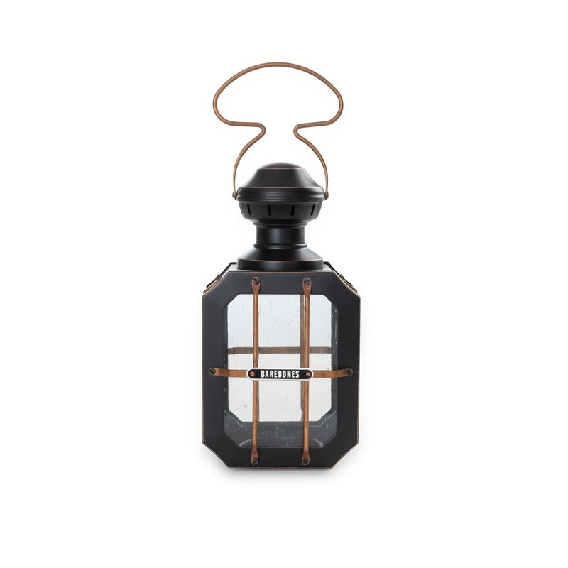 Barebones Box Candle Lantern â€“ Vintage Steel & Glass Lantern for Indoor & Outdoor Use â€“ Magnetic Doors, Hanging Handle & Replaceable Windows for Patio, Garden & Home Ambiance (Candle Not Included) - Image 1