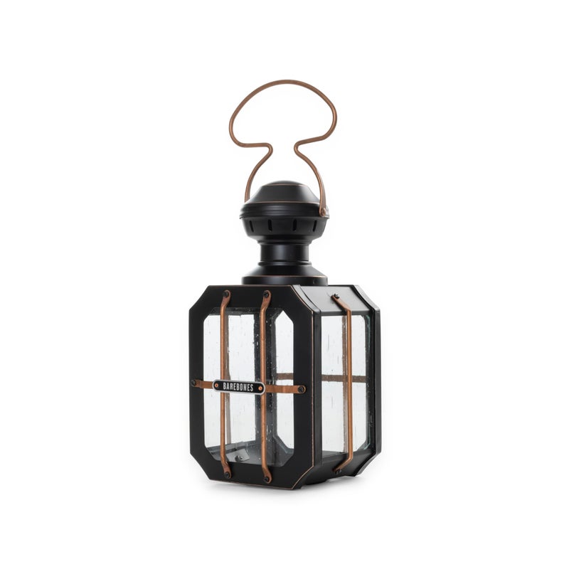 Barebones Box Candle Lantern â€“ Vintage Steel & Glass Lantern for Indoor & Outdoor Use â€“ Magnetic Doors, Hanging Handle & Replaceable Windows for Patio, Garden & Home Ambiance (Candle Not Included) - Image 2