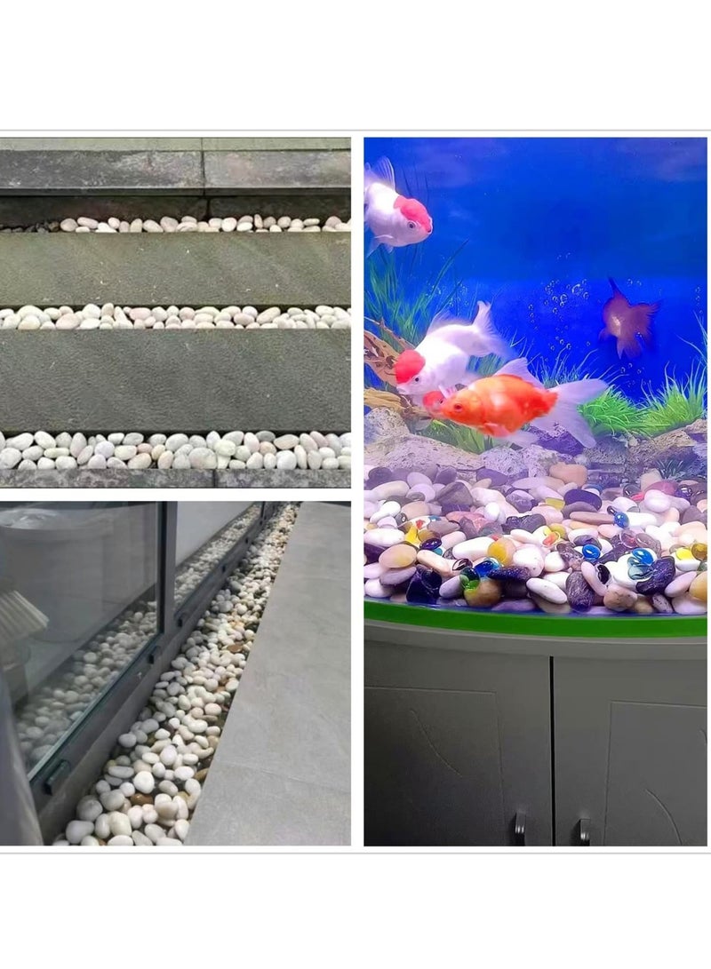 vsell24 1-2 cm White Decorative Pebbles River Rock Large White Light Polished Stones For Glassware, Vases, Outdoor Graden, Lawn Aquariums  - Image 5