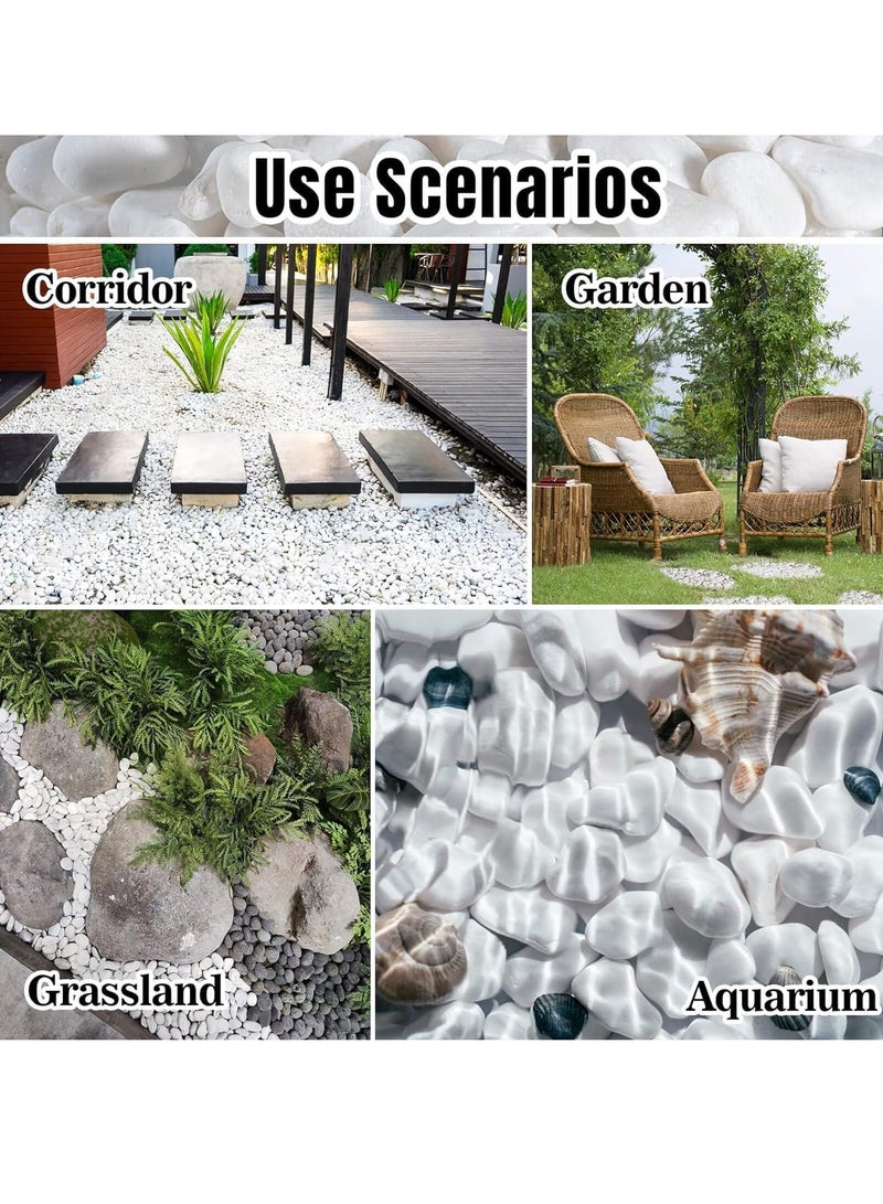vsell24 1-2 cm White Decorative Pebbles River Rock Large White Light Polished Stones For Glassware, Vases, Outdoor Graden, Lawn Aquariums  - Image 4