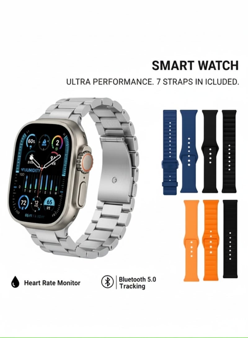 Smart Watch  Ultra Health Fitness Tracker Sport Watch 49MM-Black - Image 1