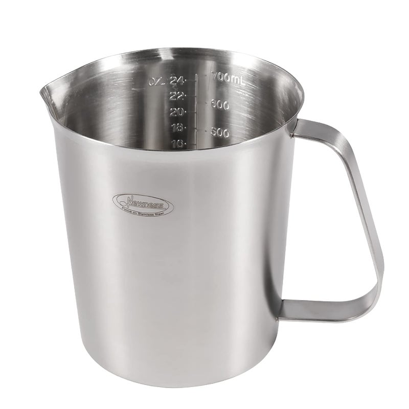 Newness Measuring Cup, [Upgraded, 3 Measurement Scales, Including Cup Scale, ML Scale, Ounce Scale], Newness Stainless Steel Measuring Cup with Marking with Handle, 24 Ounces (0.7 Liter, 3 Cup) - Image 1