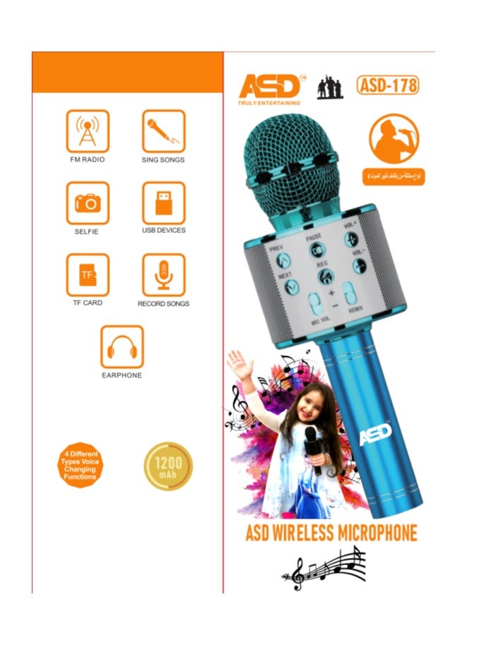 ASD Karaoke Wireless Microphone with Speaker ASD-178  - Image 3