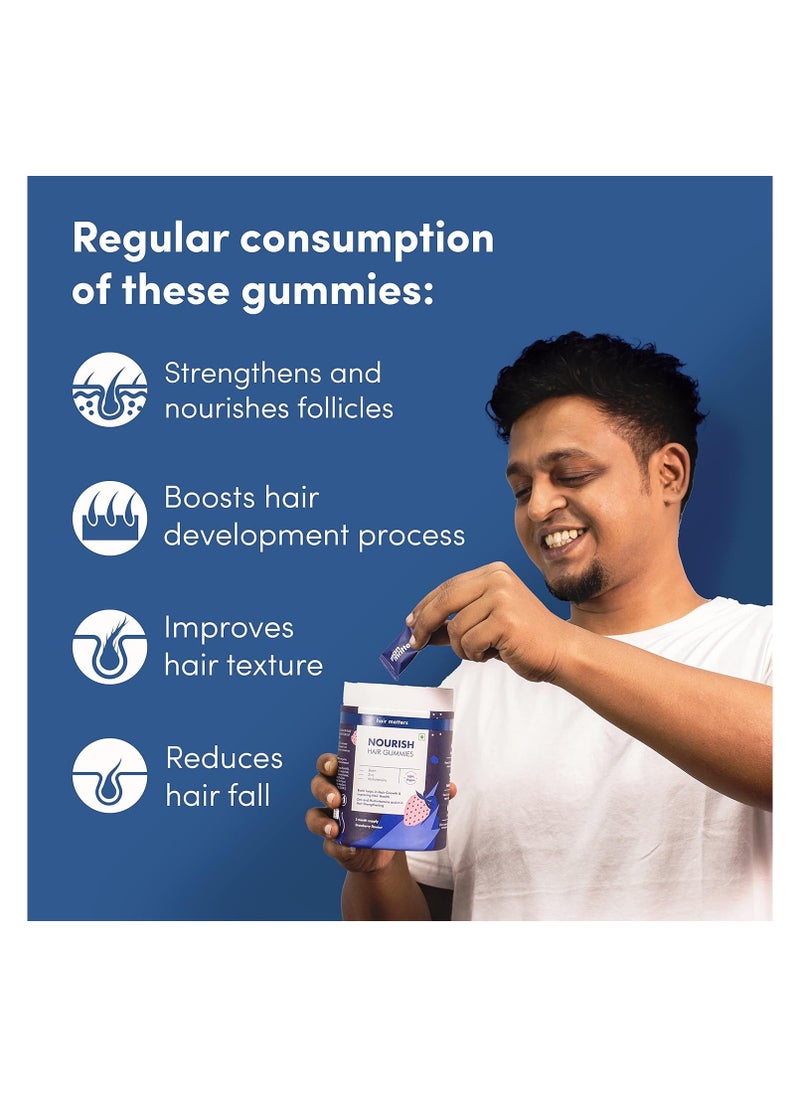 Man Matters Man Matters Biotin Hair Gummies 120 Days Pack  No Added Sugar  Enriched with Biotin Vitamin A, C, E and Zinc  Keeps Hair Healthy and Strong 100%  - Image 3