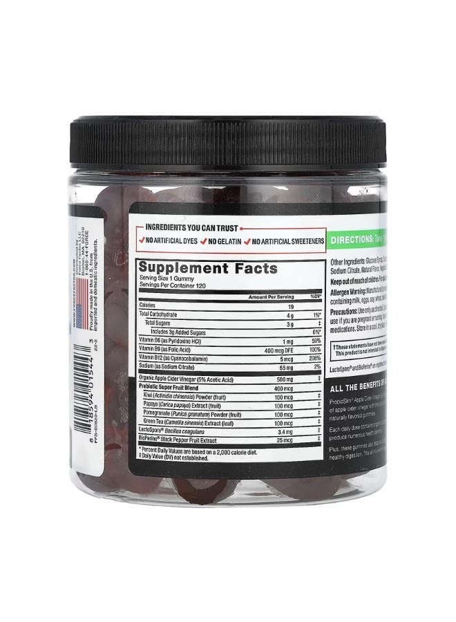 فوريس فاكتور ProbioSlim Apple Cider Vinegar Gummies 120 Gummies - Image 2