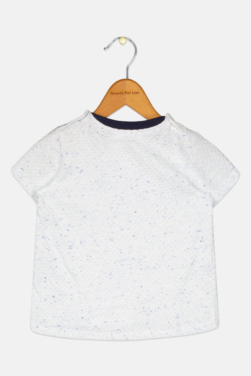 Choupette Toddlers Boy Short Sleeve Textured T Shirt, White - Image 2