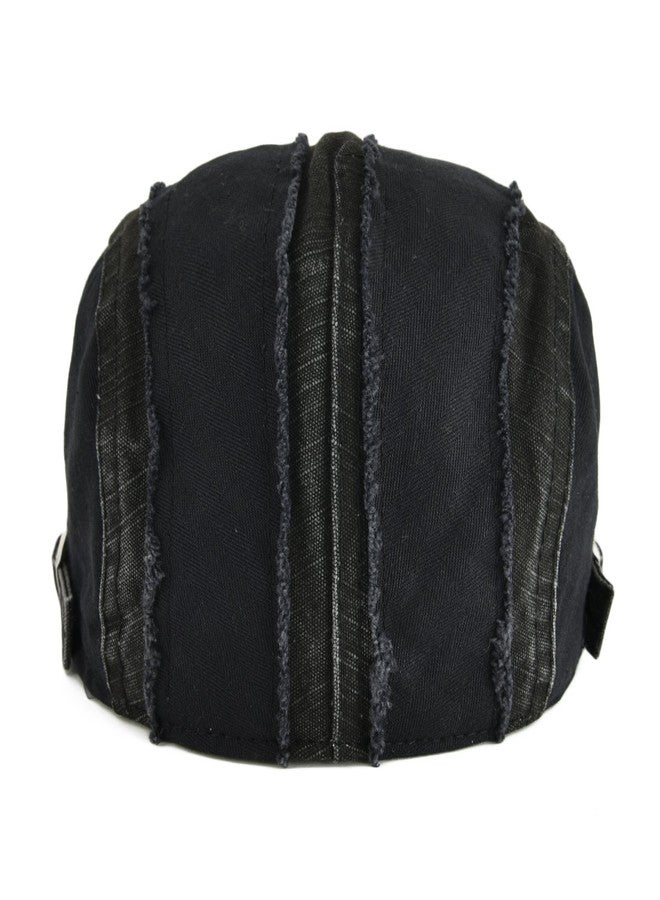 VOBOOM 100% Cotton Distressed Ivy Newsboy Caps Cabbie Gatsby Hat (Black) - Image 4