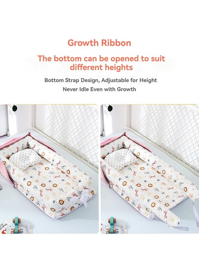 XiuWoo Portable Foldable Cotton Baby Bed with Pillow Foldable Crib Bed Baby Lounger Travel Infant Newborn Baby Nest Portable Baby Bedding  - Image 5