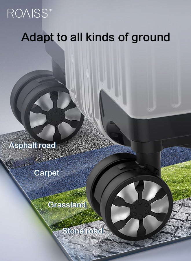 roaiss Minimalist Retro Large Capacity Suitcase Unisex Universal Wheel Trolley Case for Men and Women Lightweight Carry on Anti-Collision Hardshell Password Luggages for Travel or Business Trip Silver - Image 2