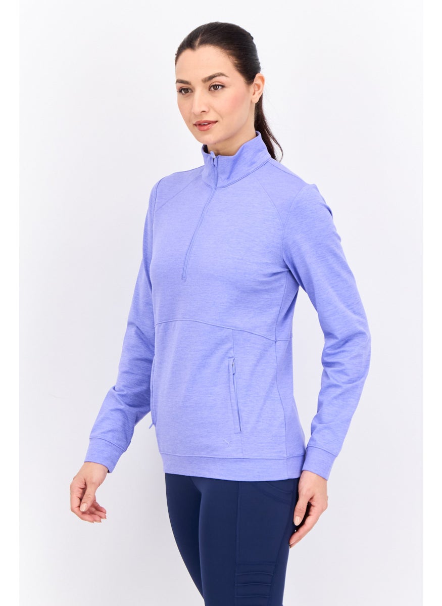 PUMA Women Sportswear Fit Long Sleeve Golf 1/4 Zip Sweatshirts, Lavender  - Image 2