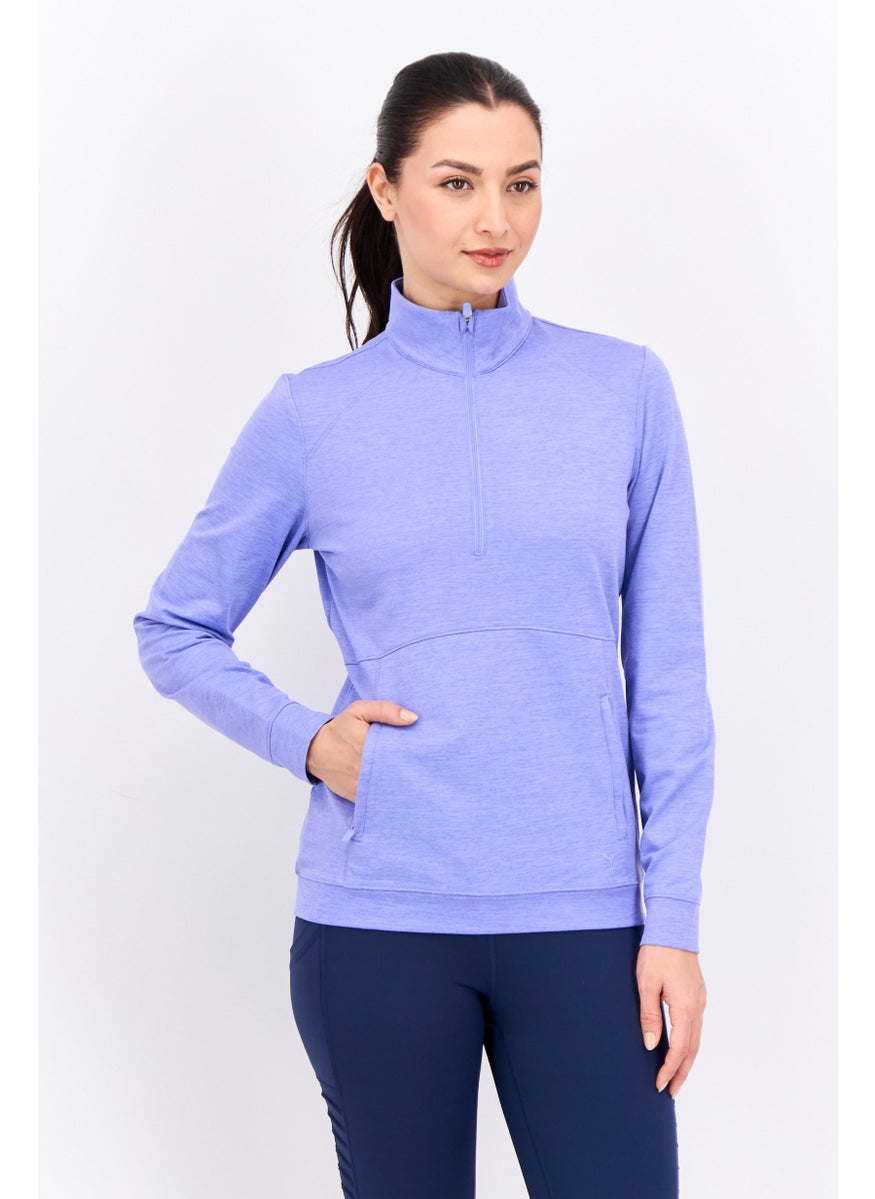 PUMA Women Sportswear Fit Long Sleeve Golf 1/4 Zip Sweatshirts, Lavender  - Image 1