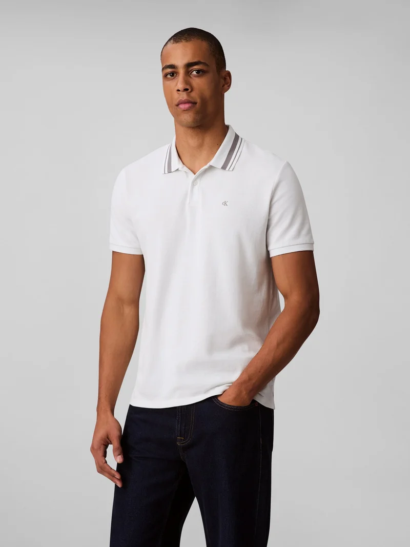 Monogram Logo Pique Tipped Classic Polo Shirt