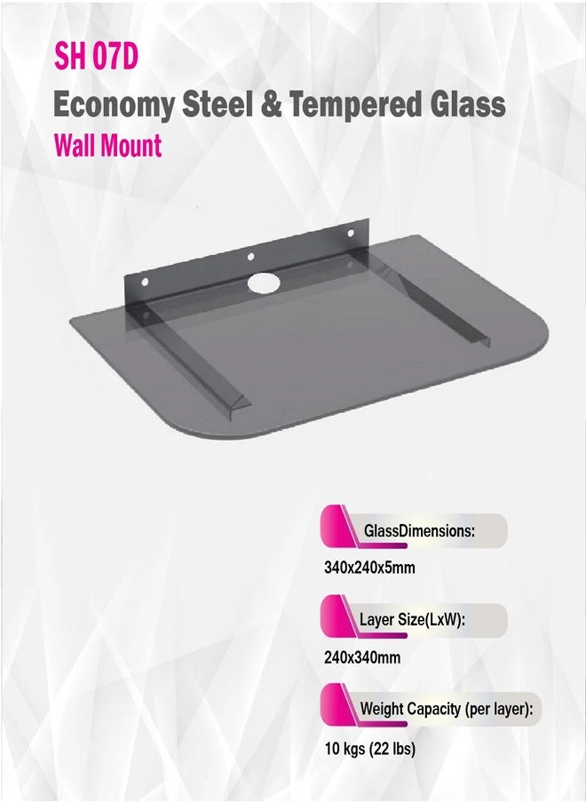 Skill Tech SH 07D DVD/Receiver Wall Mount Bracket with Cable Management, Dimensions 340x240mm, Max Load Capacity 10kg – Black  - Image 3