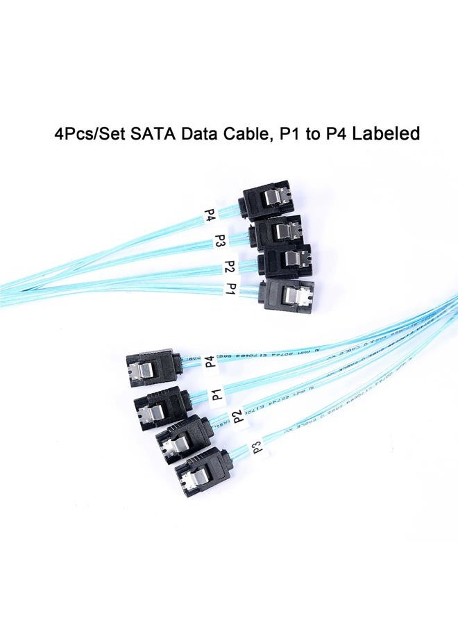 ADCAUDX كابل SATA-III-1م، 4 قطع/مجموعة- SATA-6Gbps HDD-SDD بديل كابل البيانات لخادم كمبيوتر بيتكوين SSD HDD محركات CD DVD RAID (3.3 قدم) - Image 2