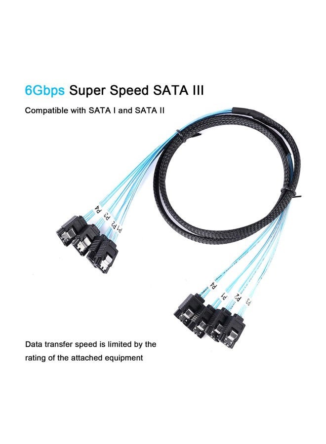 ADCAUDX كابل SATA-III-1م، 4 قطع/مجموعة- SATA-6Gbps HDD-SDD بديل كابل البيانات لخادم كمبيوتر بيتكوين SSD HDD محركات CD DVD RAID (3.3 قدم) - Image 4