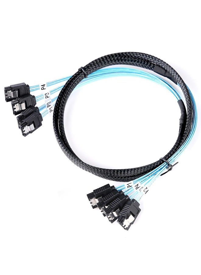 ADCAUDX كابل SATA-III-1م، 4 قطع/مجموعة- SATA-6Gbps HDD-SDD بديل كابل البيانات لخادم كمبيوتر بيتكوين SSD HDD محركات CD DVD RAID (3.3 قدم) - Image 1