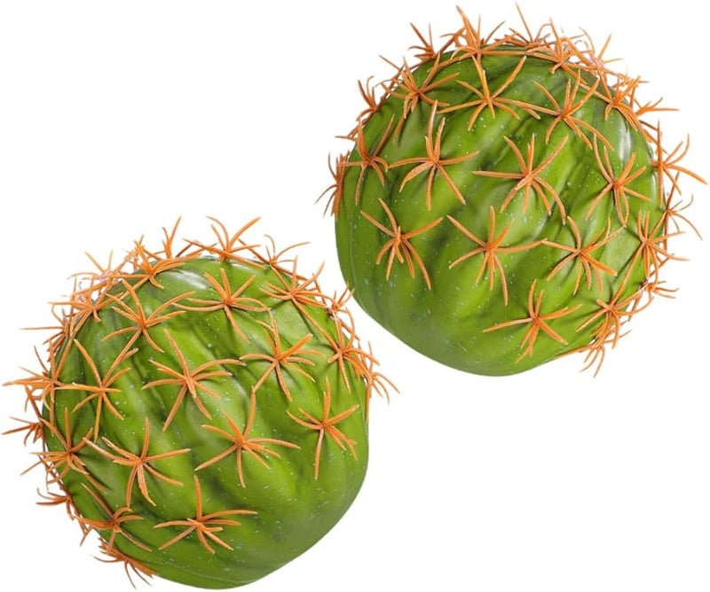 Mini Cactus Car Antenna Toppers 2pcs Green Artificial Cactus Decor Vehicle Roof - Image 1
