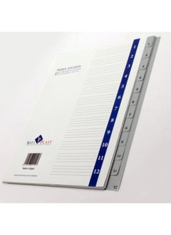 Sofiplast INDEX DEVIDERS PLASTIC WITH TABS AND NUMBERS 1 - 12 