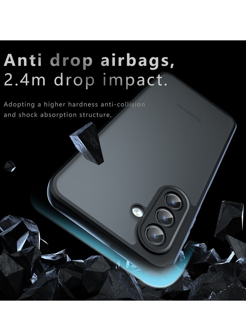 Case for Samsung Galaxy A17 5G, Frosted Translucent Back Protective Slim Phone Cover, Anti-Fingerprints, Anti-Fall Drop Protection, Shockproof Case for Samsung Galaxy A17 5G (Black) - Image 2