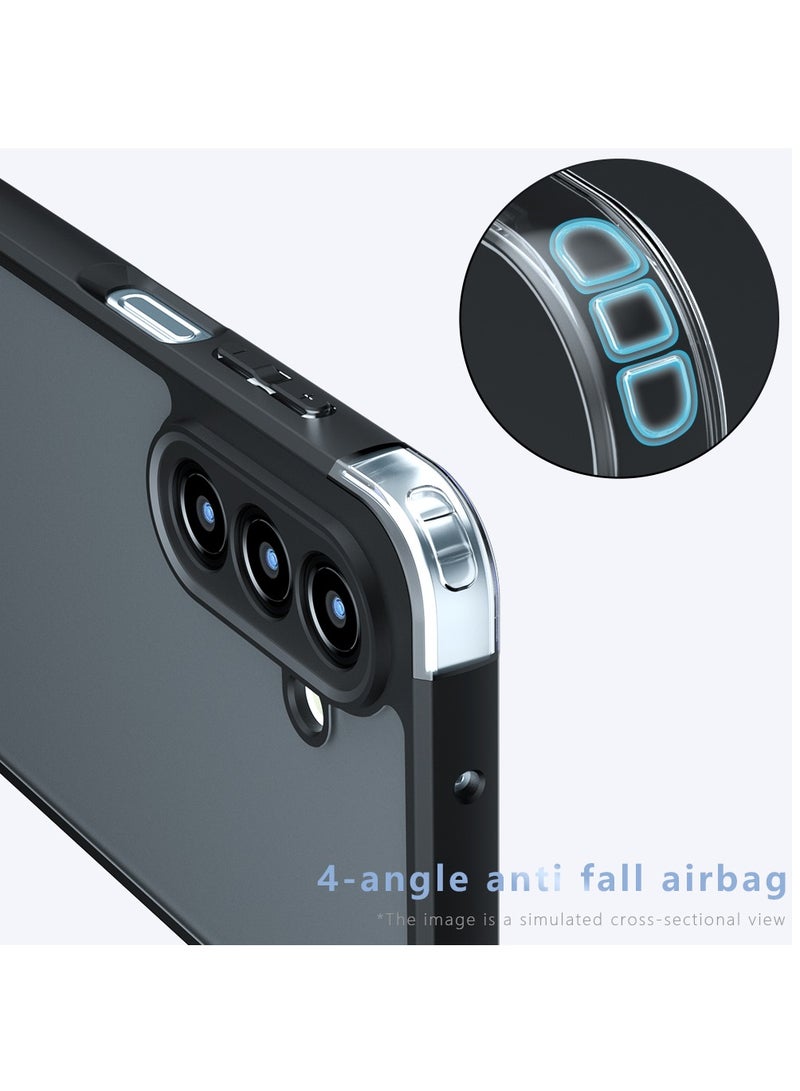 Case for Samsung Galaxy A17 5G, Frosted Translucent Back Protective Slim Phone Cover, Anti-Fingerprints, Anti-Fall Drop Protection, Shockproof Case for Samsung Galaxy A17 5G (Black) - Image 3