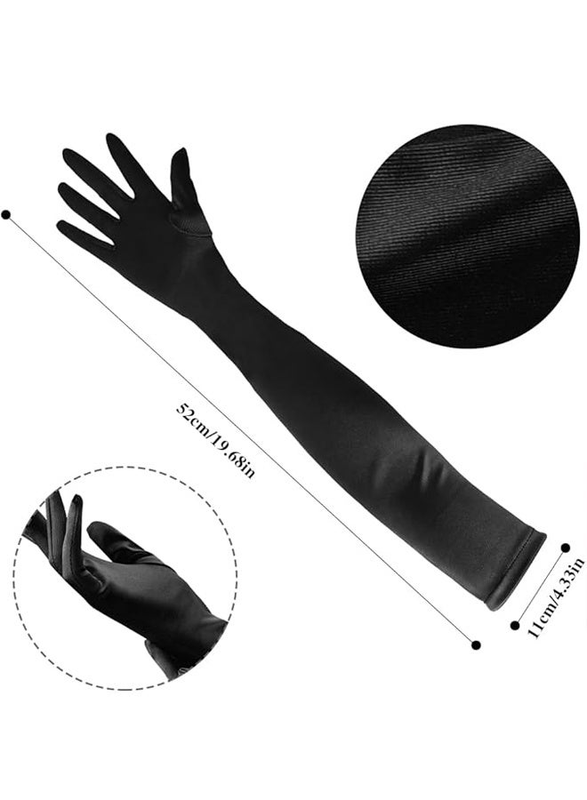 فستان زفاف طويل من الساتان لحفلات الأوبرا وحفلات الشاي وقفازات أنيقة وزي تنكري بمقاس للبالغين - Image 2