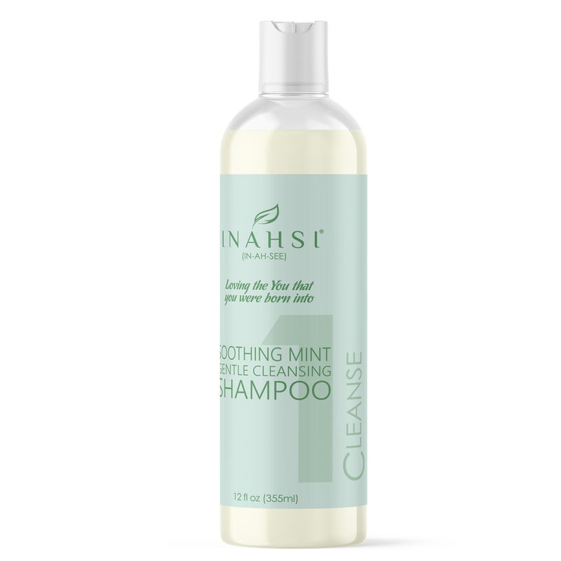 Inahsi Soothing Mint Gentle Cleansing Shampoo | Hair Shampoo for Men, Women, or Kids with Curly Hair | Hair Products for Naturally Curly Hair 12 oz | Made in the USA - Image 2