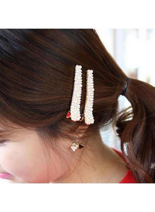 Lizzie Kay 4 Gold Tone Rhinestone Crystal Pearl Beak Duckbill Alligator Clip Pin Hair Accessories Women Girls  - Image 3