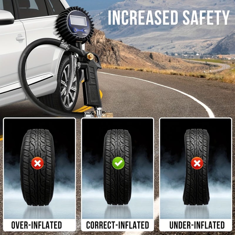 Triple Model Tire Pressure Gauge 250psi Digital with LED LCD Backlit Display for Cars Trucks SUVs - Image 3