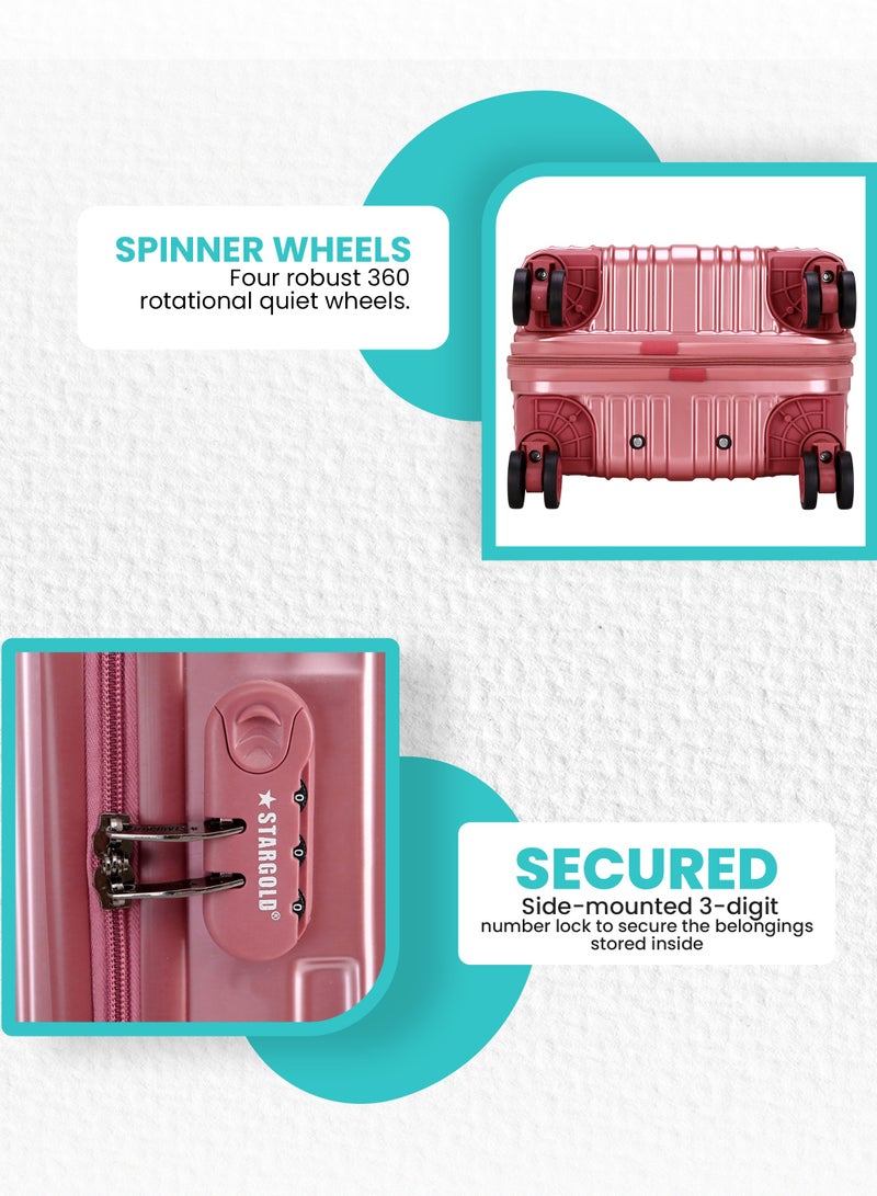 Stargold Single Travel Trolley Luggage Hardside Expandable 4 Spinner Wheels 20 Inch 3 numbered lock ABS+PC material - Image 3