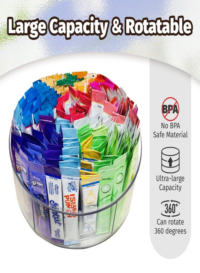 HALAGAS Drink Packet Organizer Water Packet Organizer Water Flavor Packet Organizer Lazy Susan Organizer for Drink Mixes Rotating Storage for Drink Mixes Necessities in Cabinets,Shelves, or Countertop - Image 3