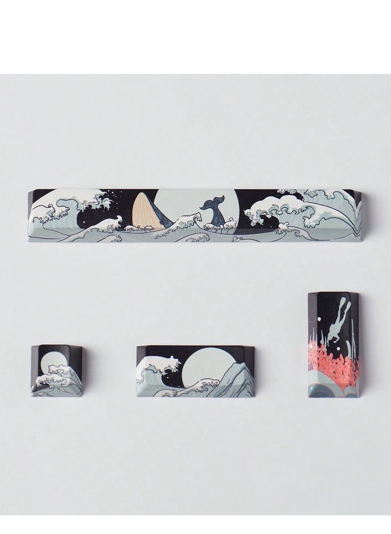 Keycaps Artisan Ocean Wave Design Multi-Size Keycap Set for Mechanical Keyboard - Image 3