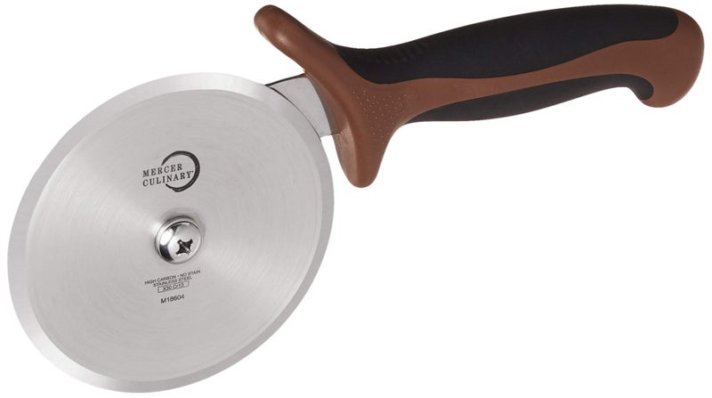 Mercer Culinary Mercer Culinary Millennia Pizza Cutter with Brown Handle 4 Inch Wheel Stainless Steel
