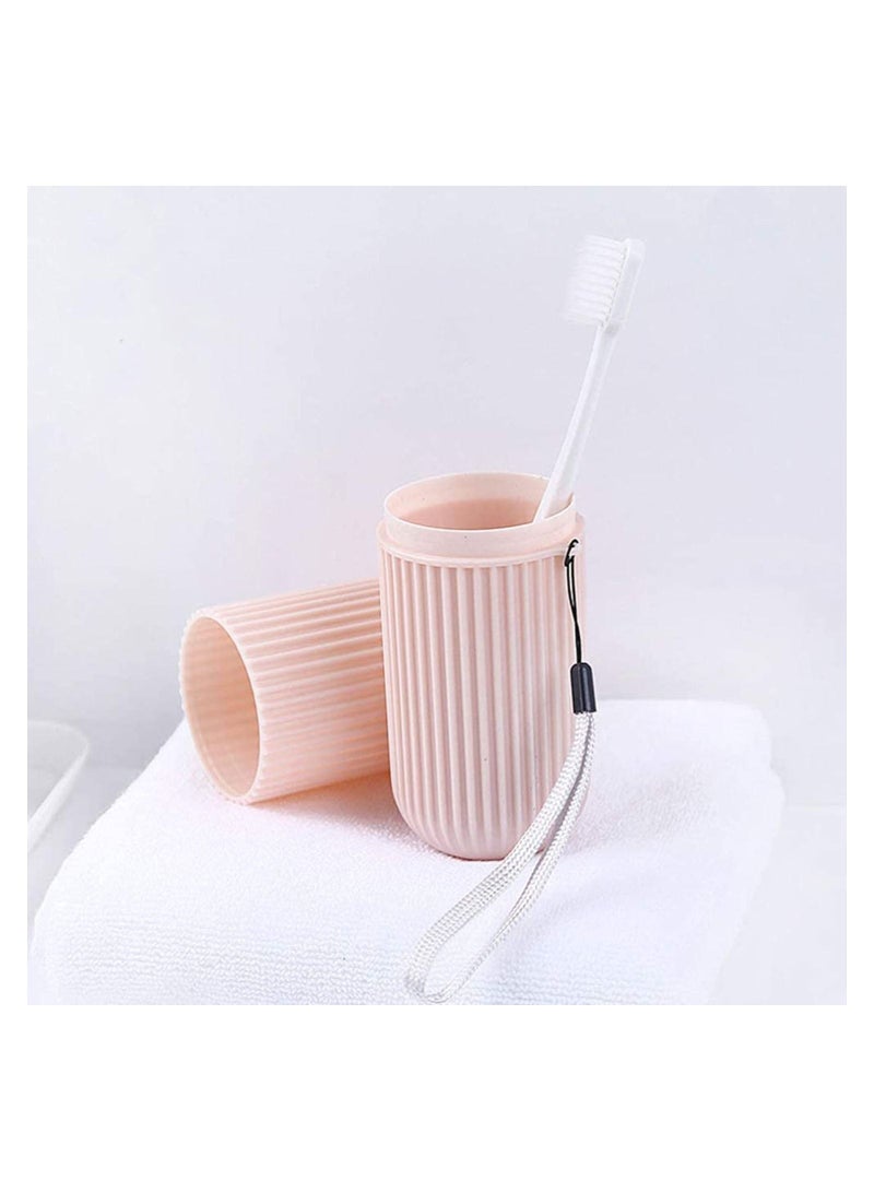 3Pack Portable Travel Toothbrush Cup,Capsule Shape Wash Gargle Cup Plastic Storage Container Organizer for Home Camping Business School - Image 3