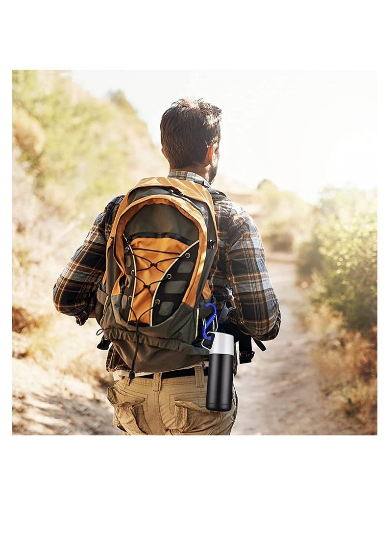 Excefore 8 قطع مشابك كارابينيه خفيفة الوزن من الألمنيوم على شكل S مع قفل مزدوج لمفاتيح كارابينيه لحقيبة الظهر للتخييم في الهواء الطلق - Image 2