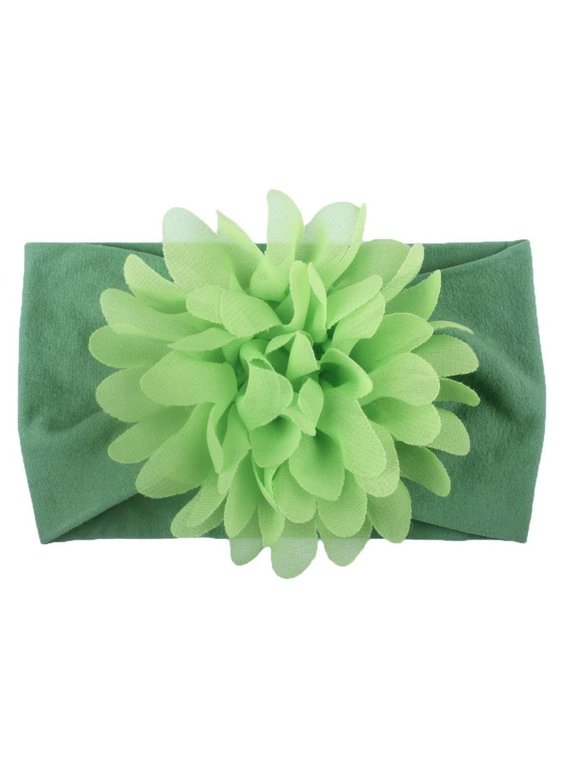 iMissiu 12 Pieces Baby Girl Floral Nylon Headbands, Chiffon Flower Elastic Nylon Hair Bands for Toddler Infants Newborn - Image 5