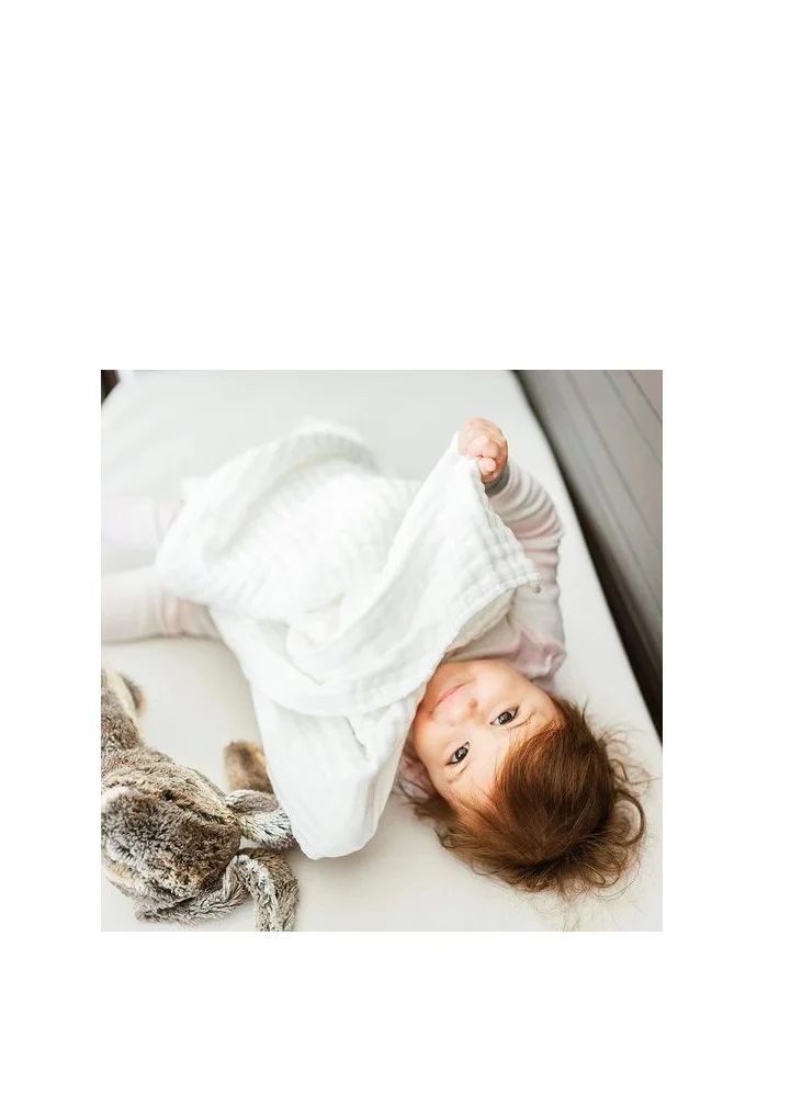 أنفي بيبي Set of 2 Organic Muslin Bath Towel- Pink and White