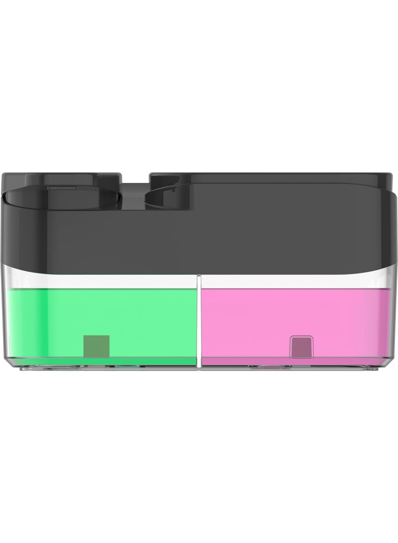 موزع صابون 3 في 1 مع حامل إسفنجة | سعة 1000 مل | قابل لإعادة التعبئة بسهولة | يُثبت على الحائط | لمطبخ وحمام أنيق ومرتب(اسود) - Image 3