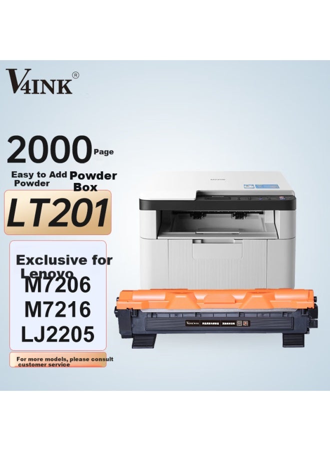في4إنك V4ink خرطوشة حبر متوافقة Lt201 لطابعة Lenovo M7206، خرطوشة حبر قابلة لإعادة التعبئة لطابعة Lenovo M7216 Lj2205 - Image 1