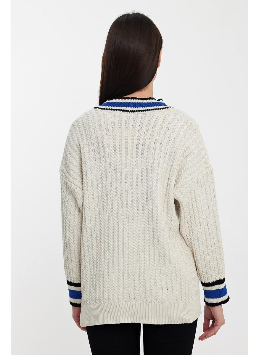 Alexander Gardi Striped Collar Knitted Cardigan (A92021-S)  - Image 3