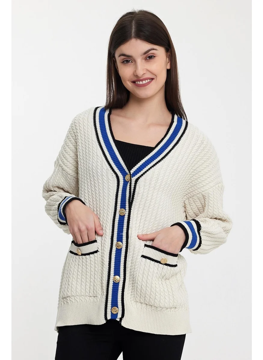 Alexander Gardi Striped Collar Knitted Cardigan (A92021-S)